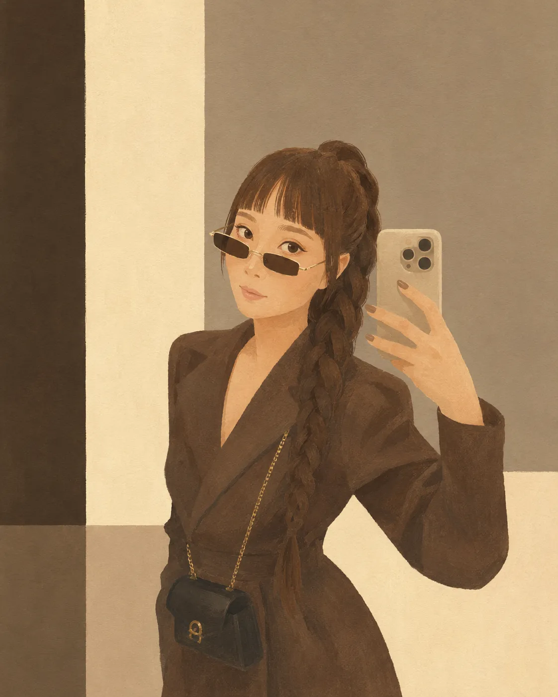 Flat Editorial Portrait Illustration output 1