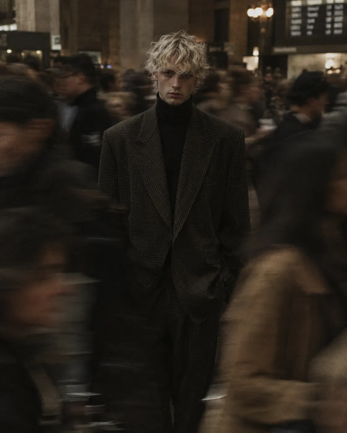Motion-Blurred High-Fashion Editorial Portrait