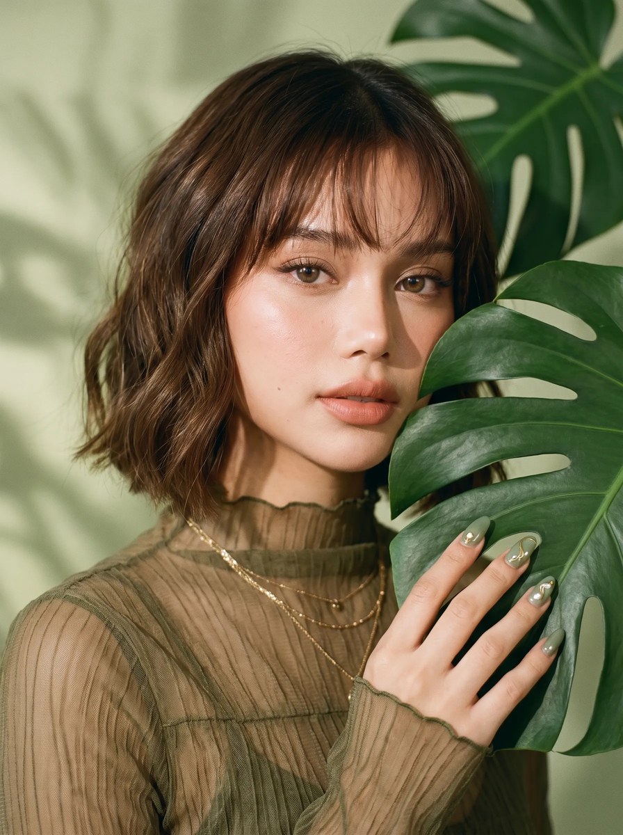 Green Monstera K-Beauty Portrait output 1