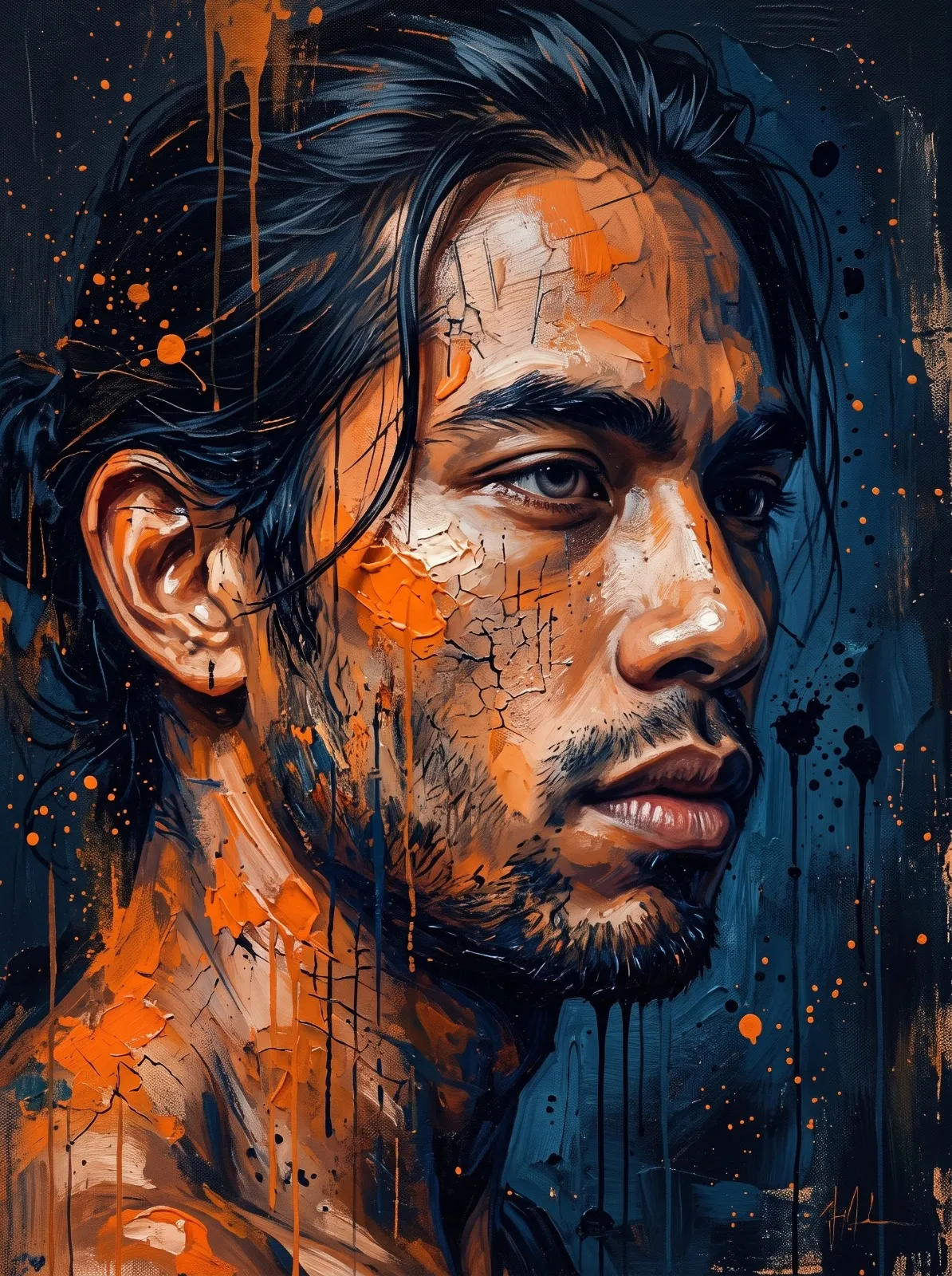 Fragments of Silence — Abstract Expressionist Portrait output 6