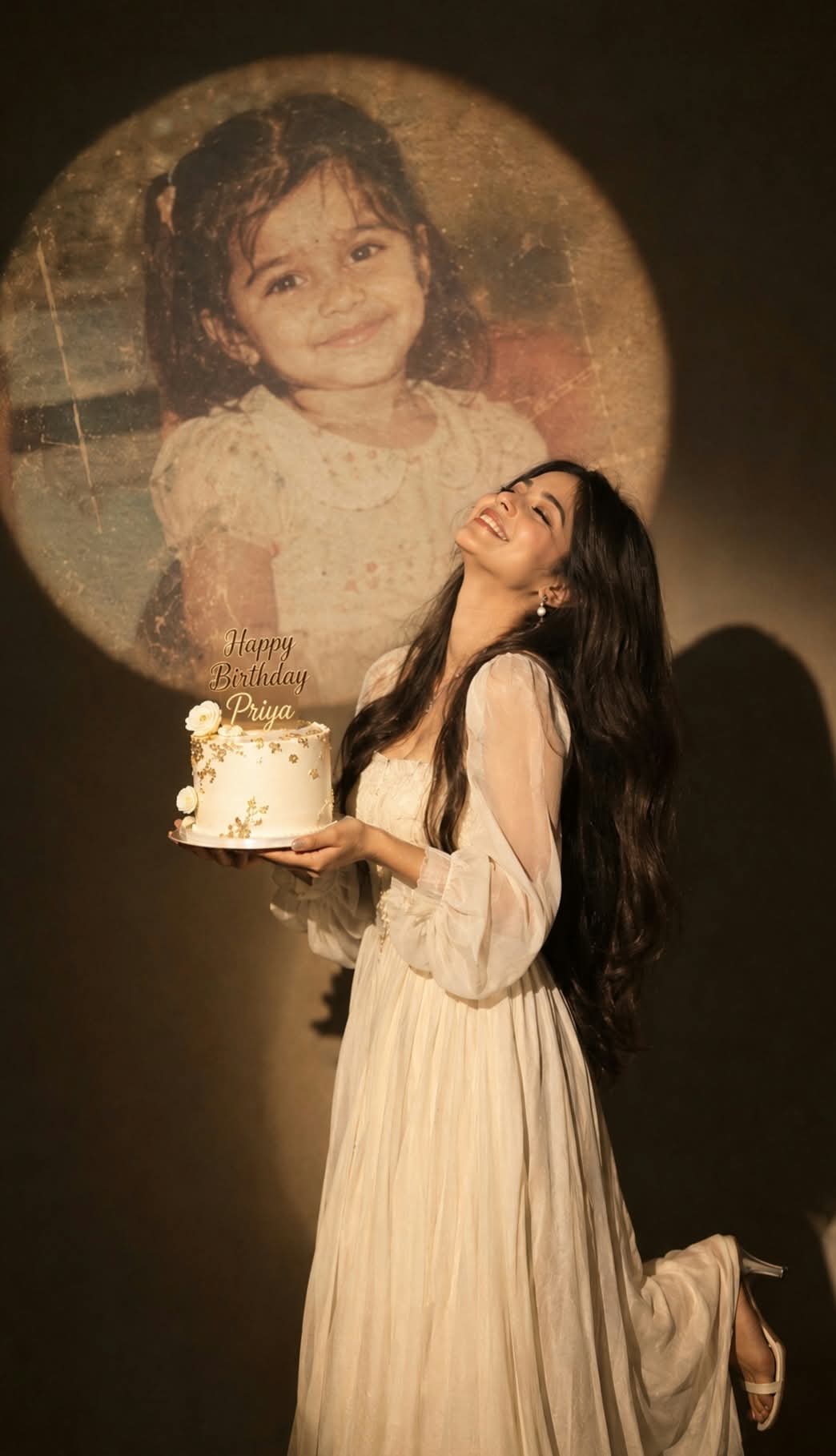 Cinematic Birthday Portrait with a Childhood Memory