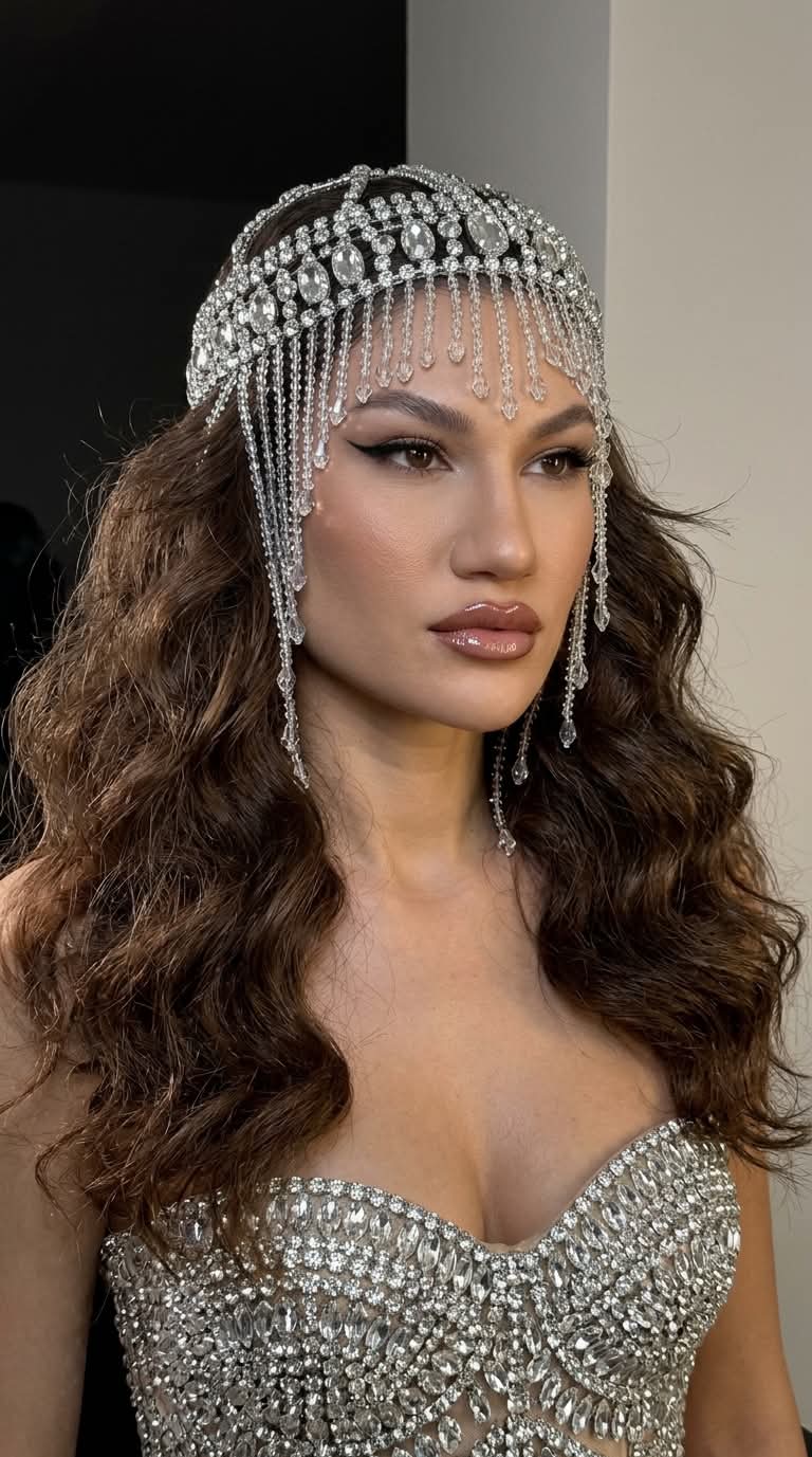Crystal-Adorned Selfie Portrait output 3