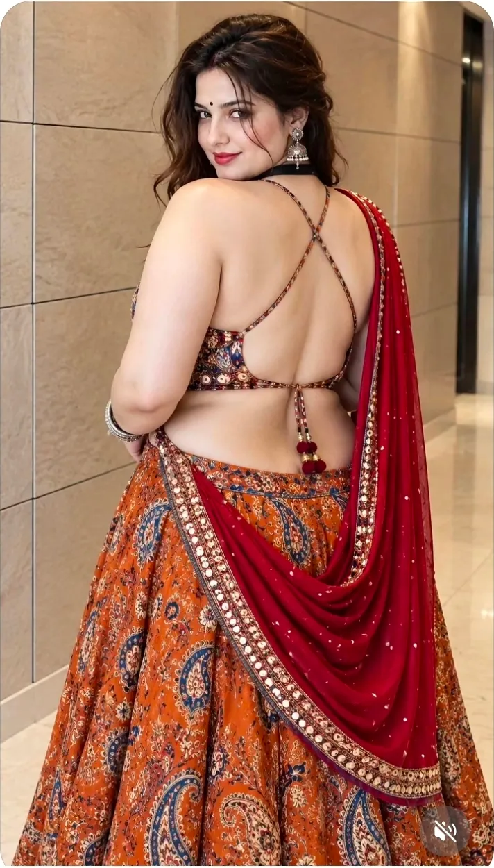 Photorealistic Magenta Lehenga Portrait
