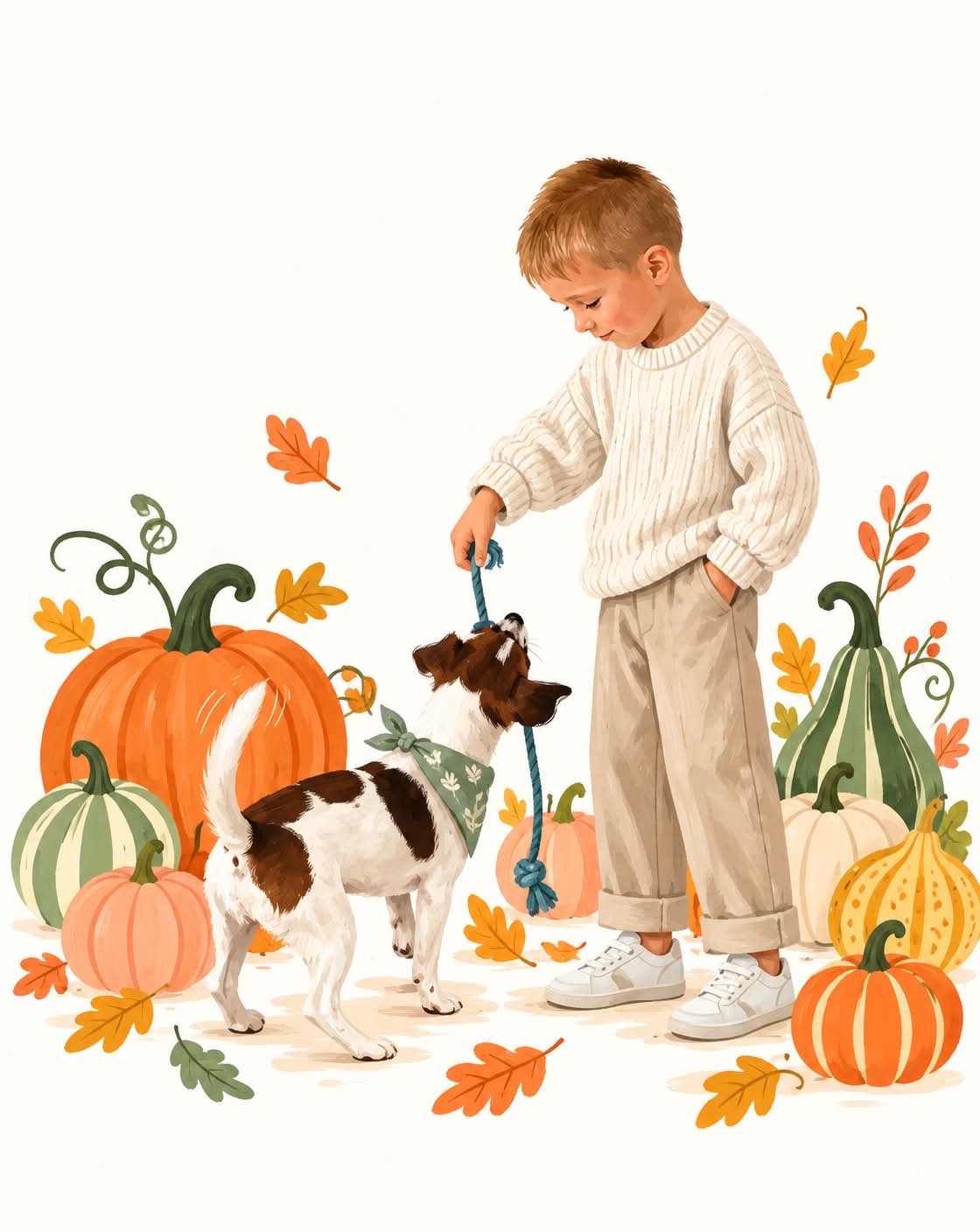 Playful Scandinavian Autumn Illustration