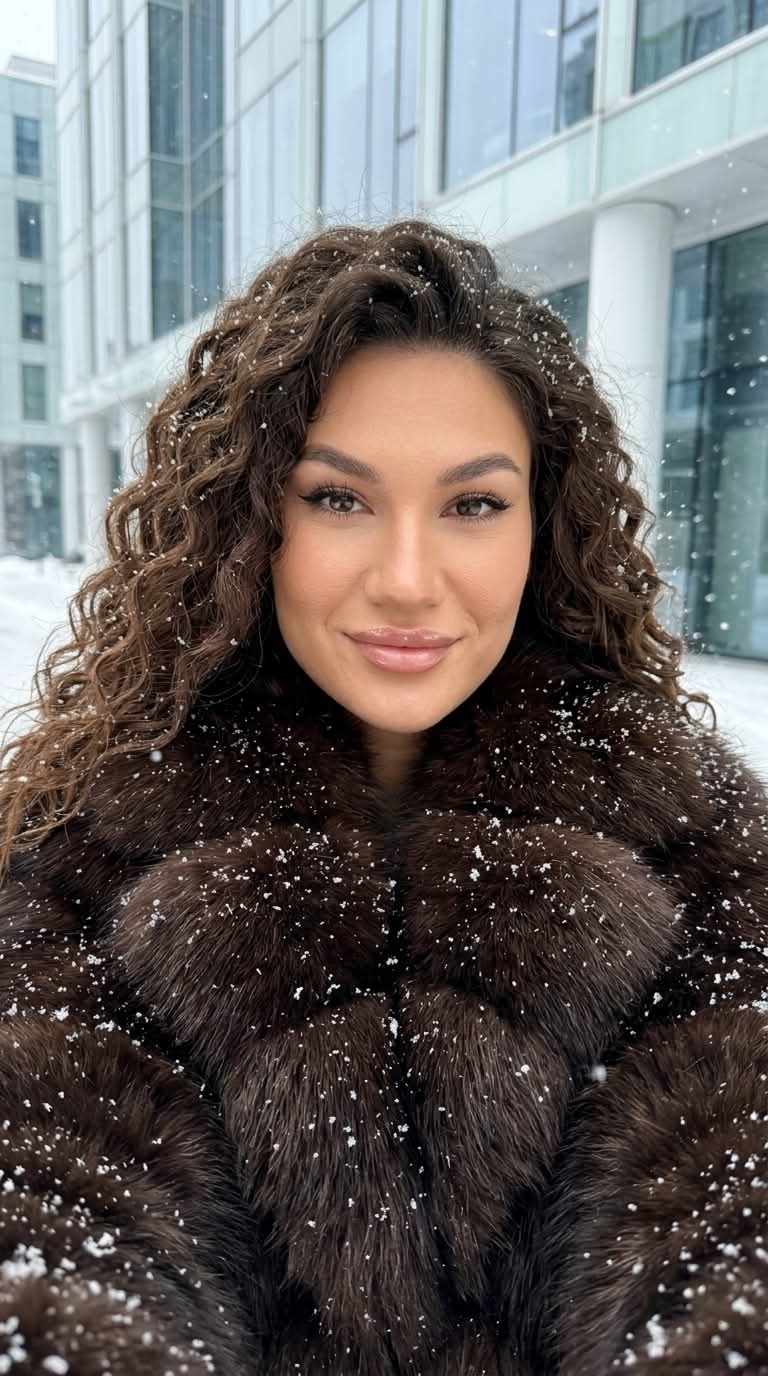 Snowy Winter Selfie Portrait output 3