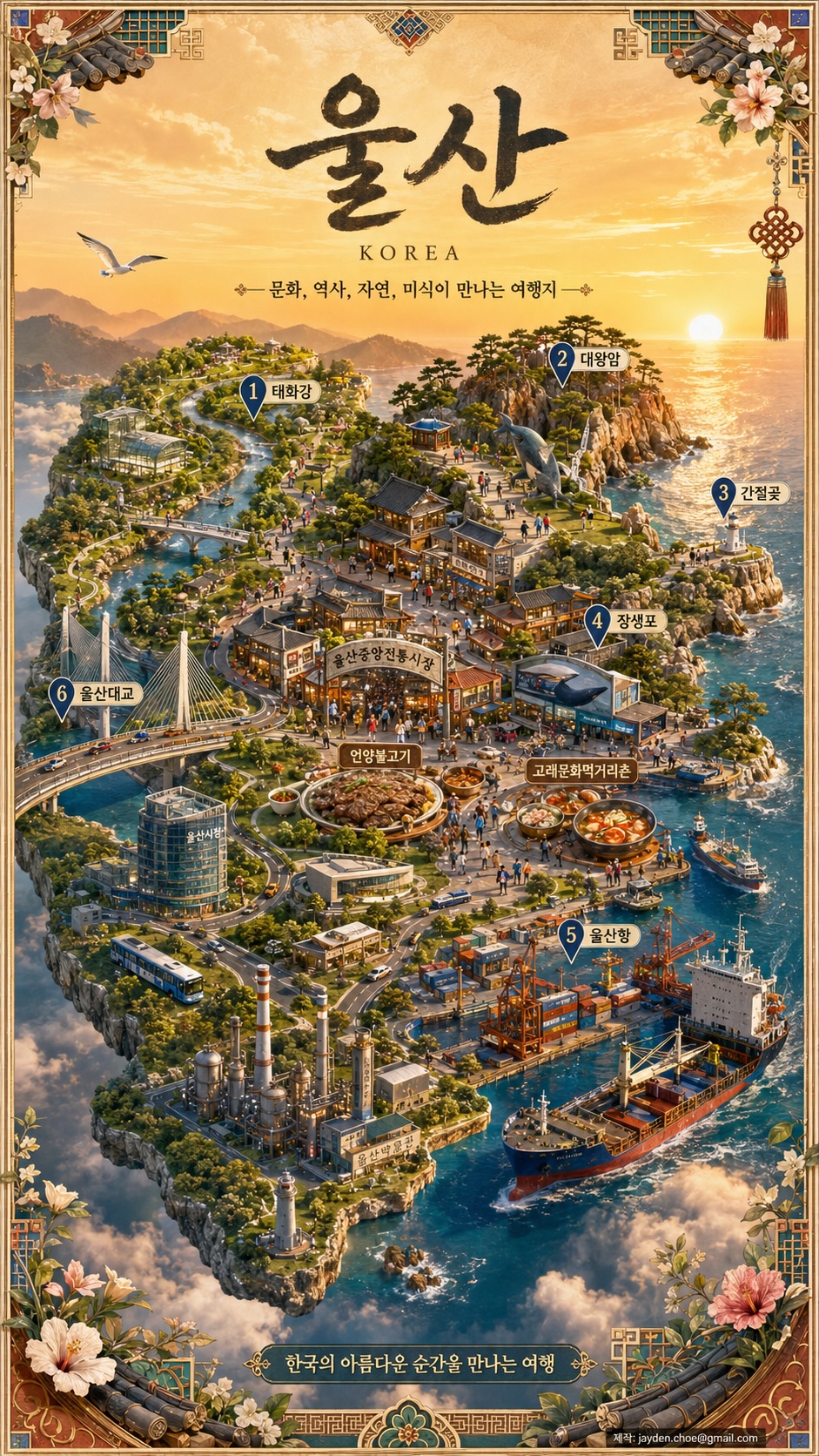 Korean Regional Travel Poster — Floating 3D Map output 2