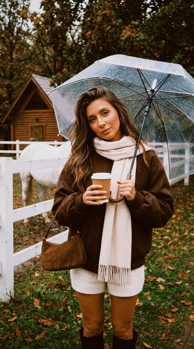 Rainy Autumn Coffee Moment at a Country Stable output 2
