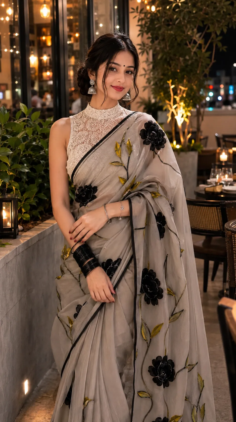 Ultra-Realistic Portrait in an Embroidered Saree output 2