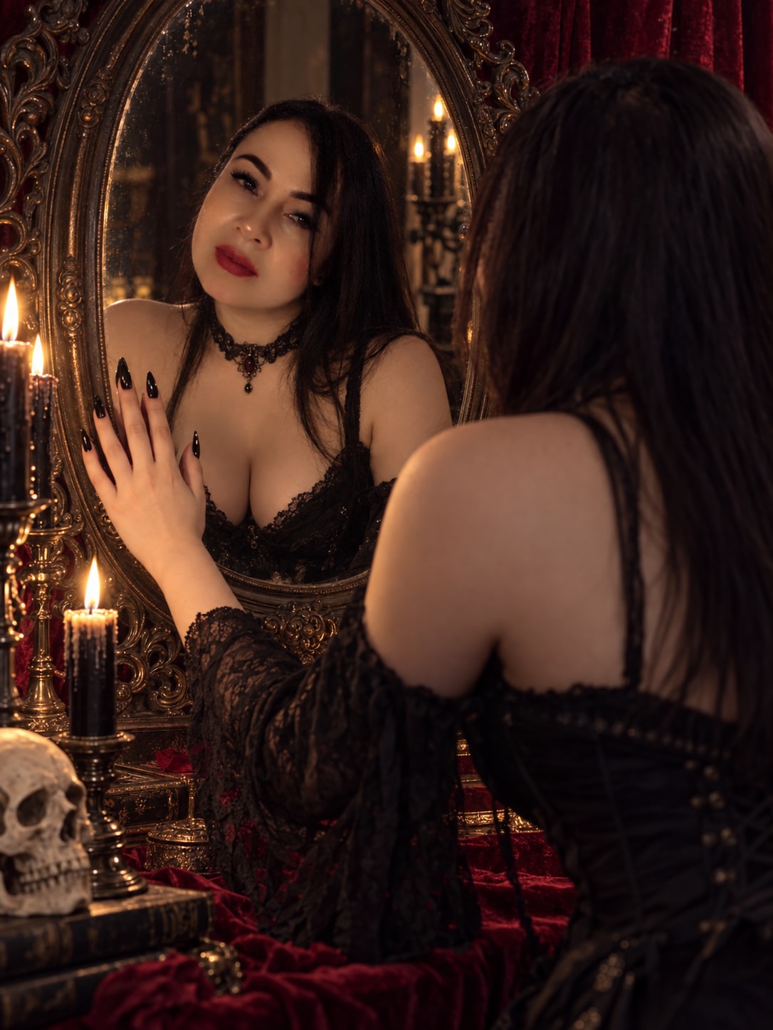Gothic Vampire Mirror Reflection Portrait output 5