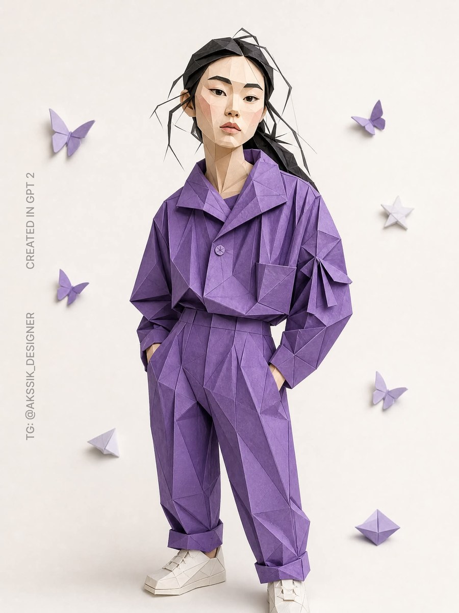 Folded-Paper Papercraft Portrait output 3