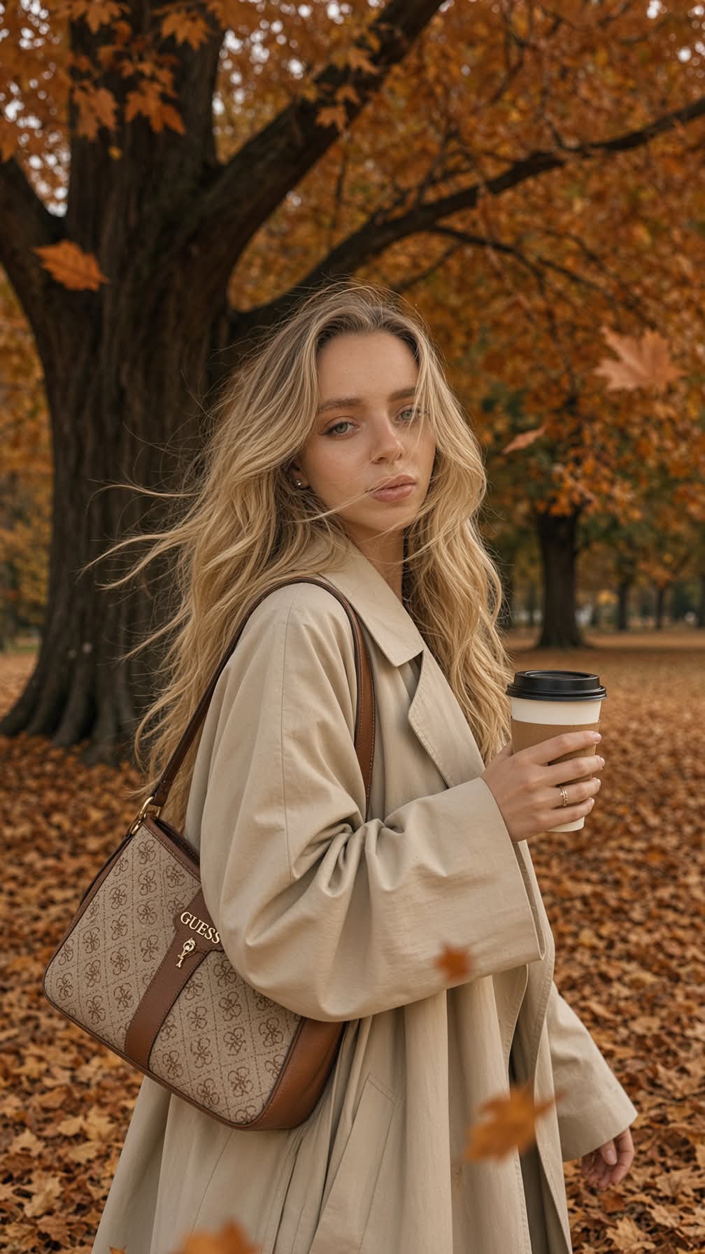 Candid Autumn Park Fashion Portrait