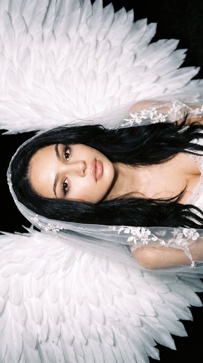 White Angel Portrait with Nighttime Digital-Camera Flash output 2