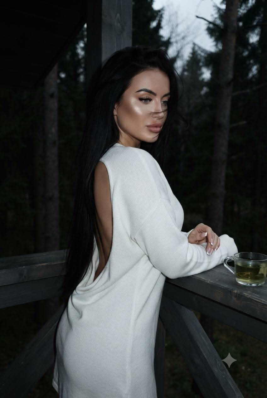 Photorealistic Portrait on a Dark Forest Veranda