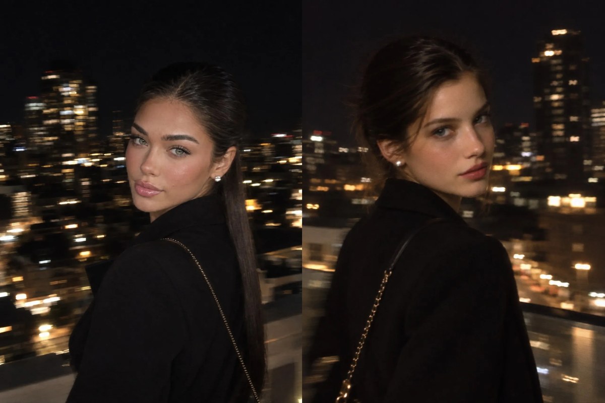 Motion-Blurred Rooftop Night Portrait