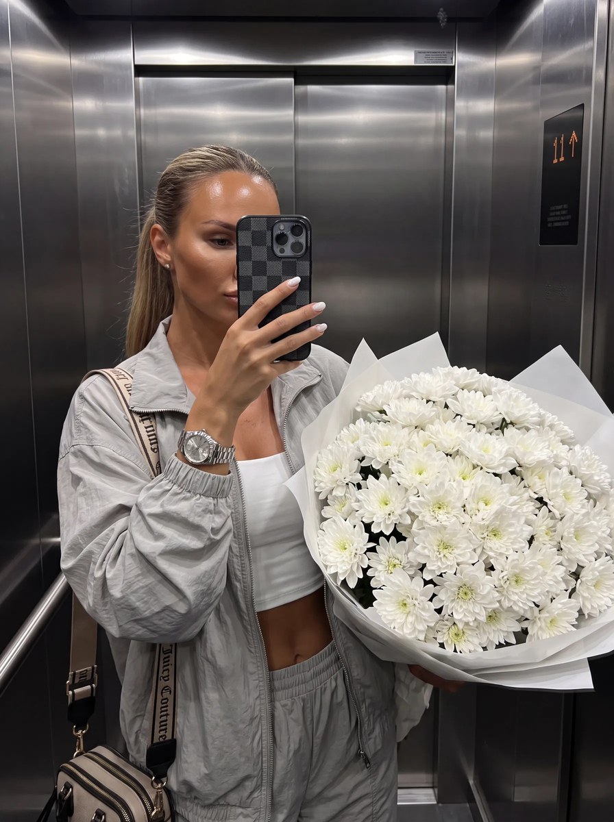 Ultra-Realistic Elevator Bouquet Selfie