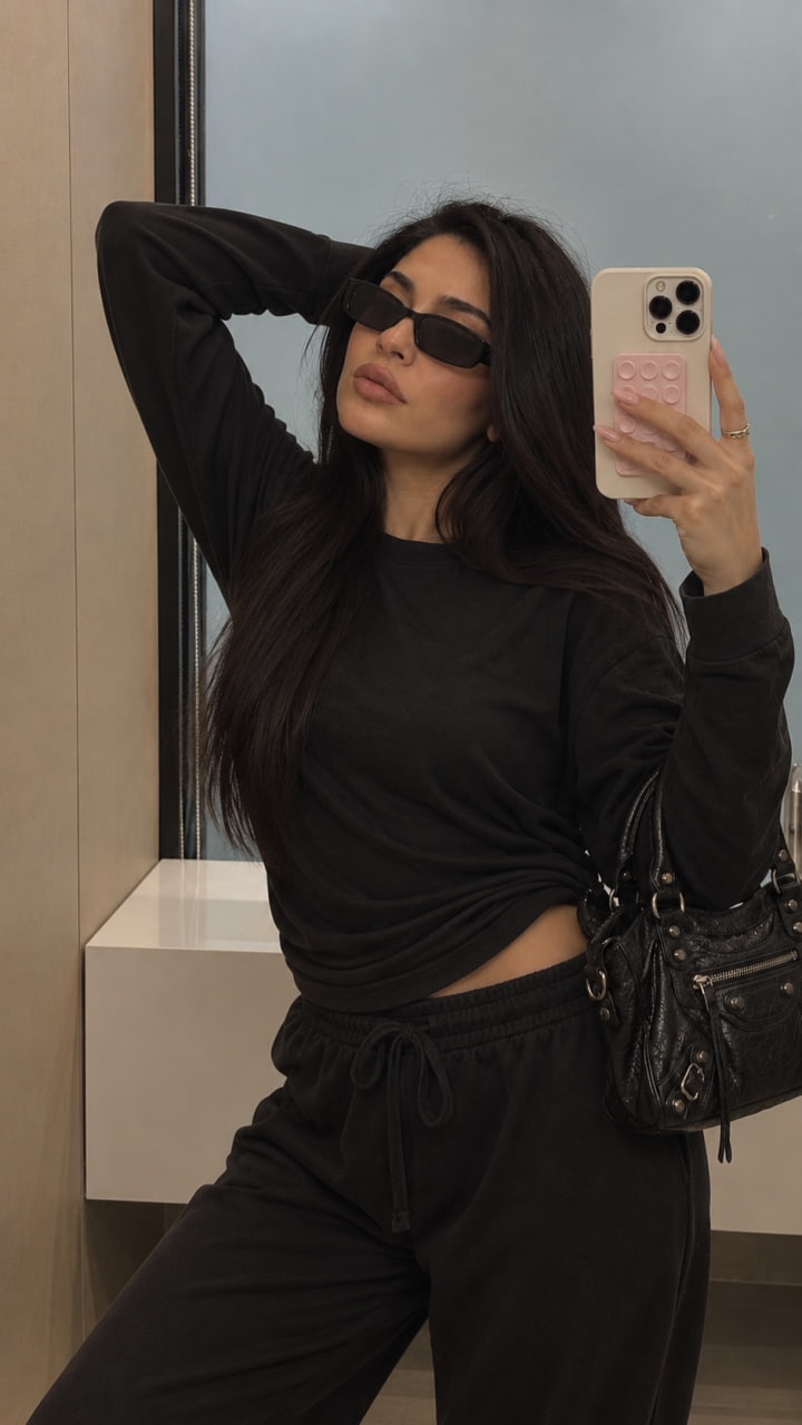 All-Black Bathroom Mirror Selfie output 2