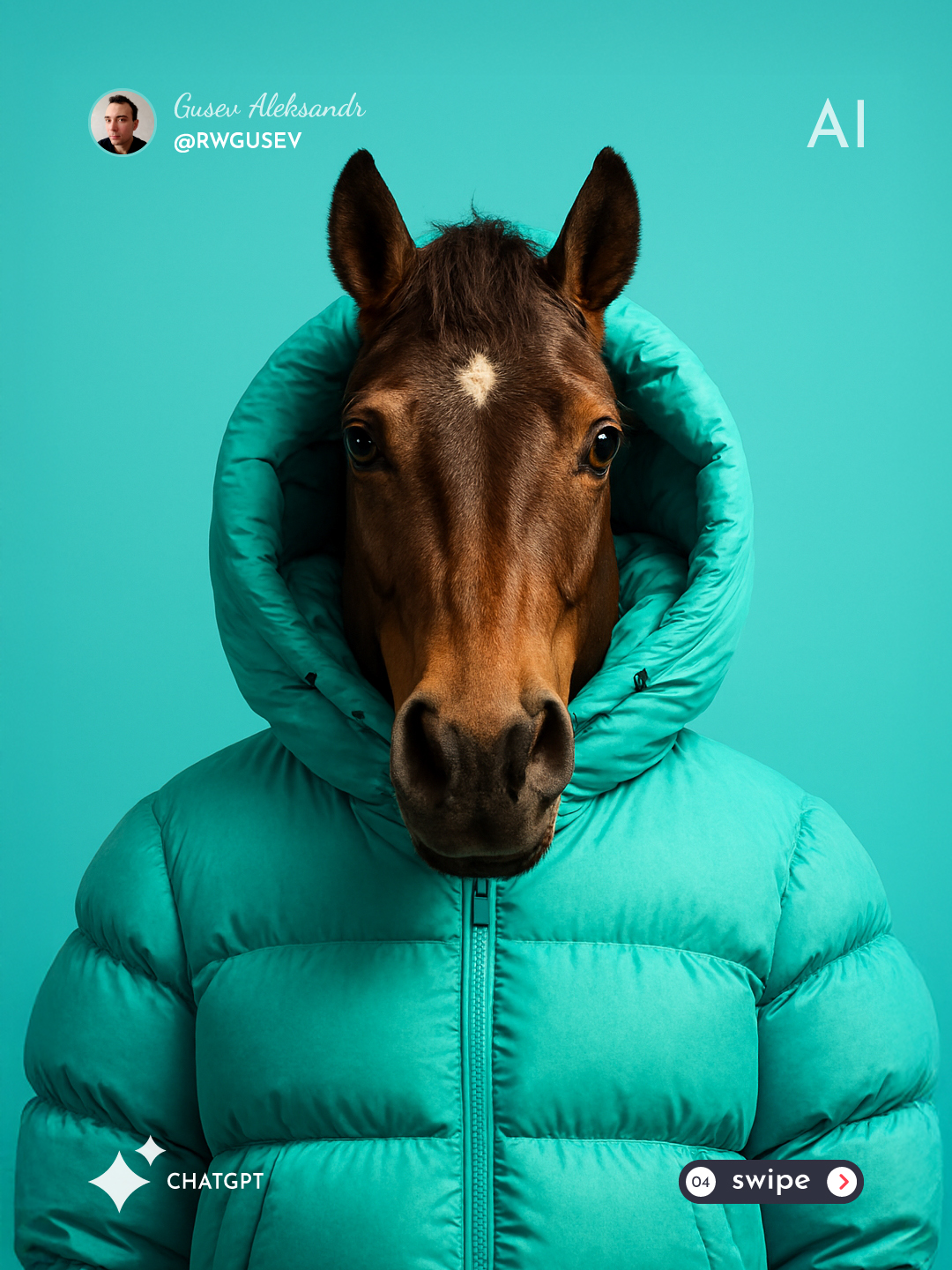Photorealistic High-Fashion Animal Portrait output 3