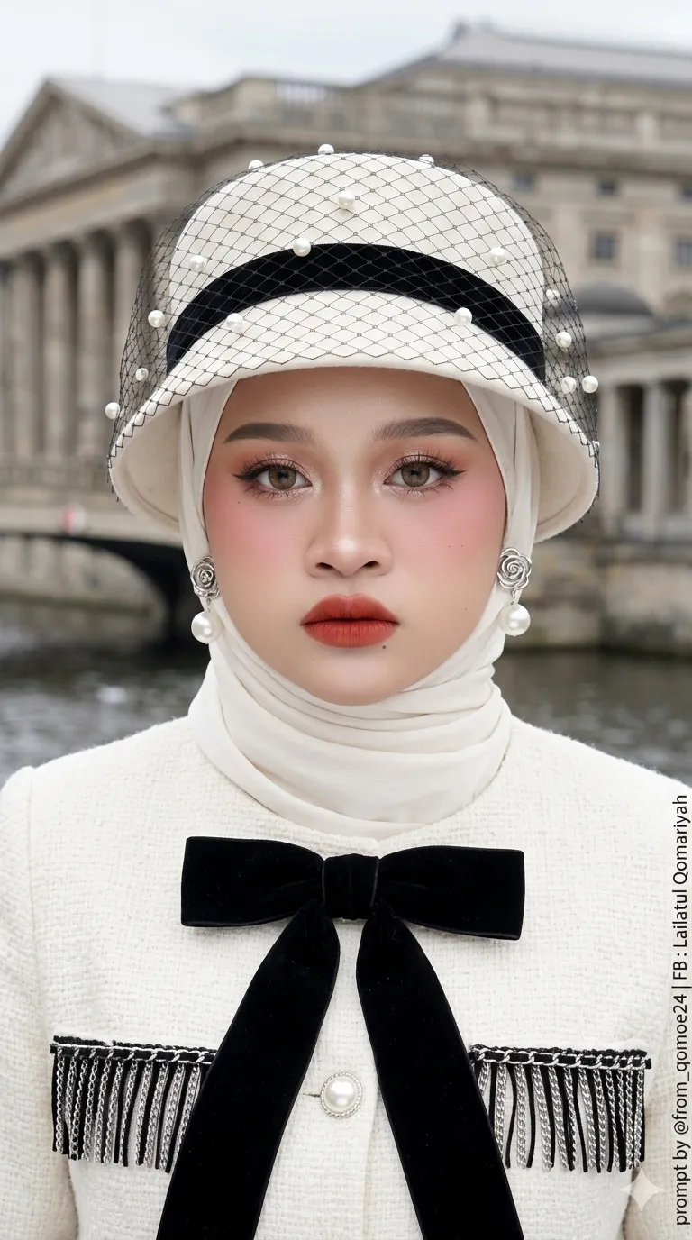 Elegant Ivory Hijab Editorial Portrait output 2