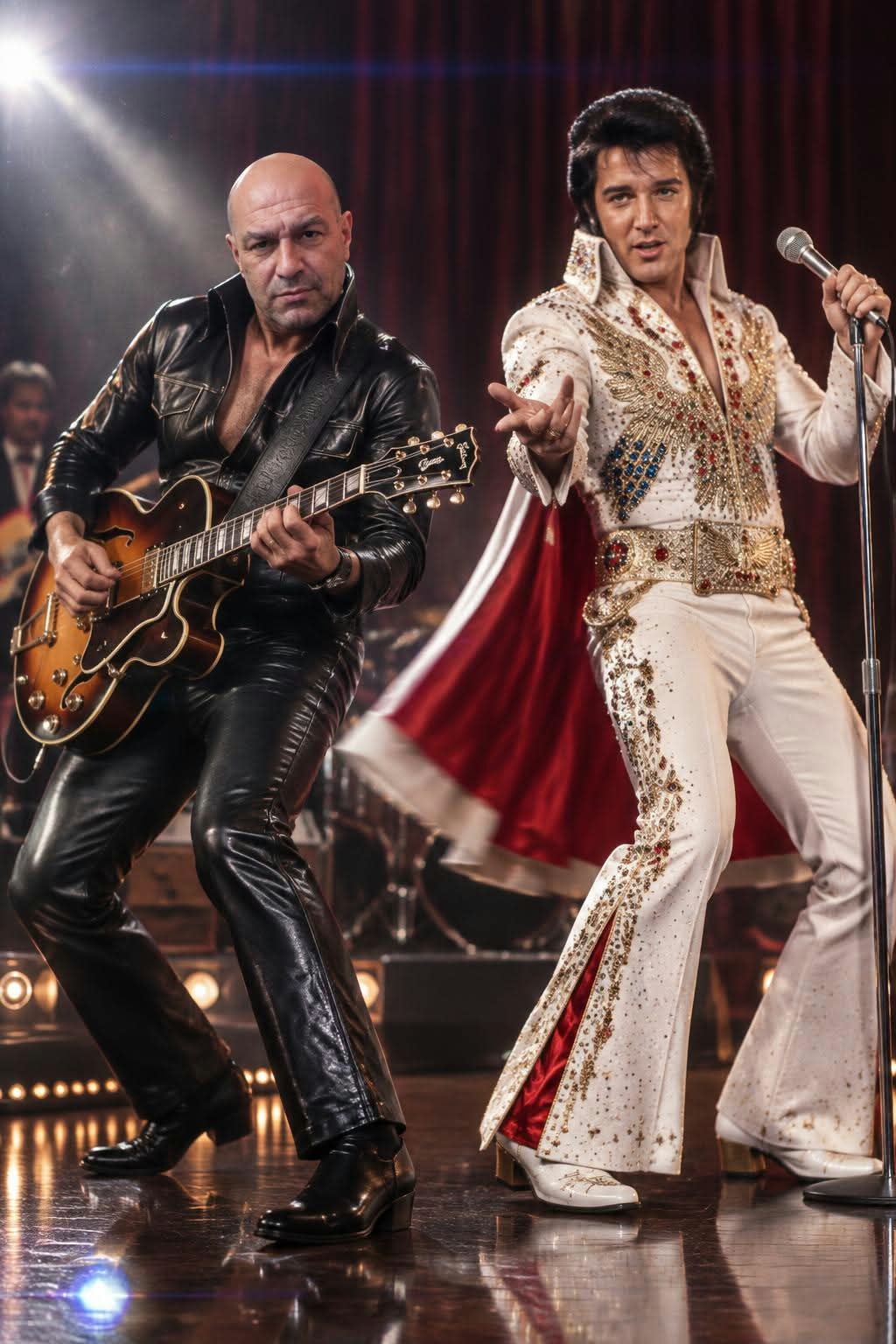 Elvis Presley Duet on a Las Vegas Stage