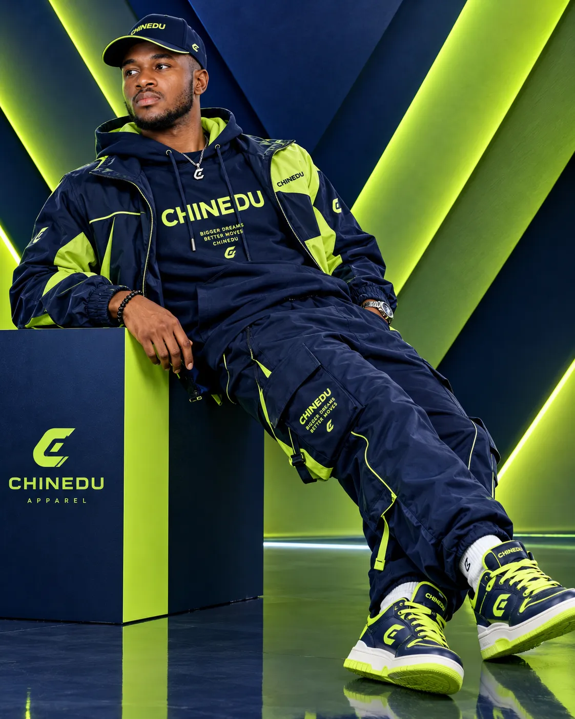 Midnight Blue and Lime Streetwear Campaign
