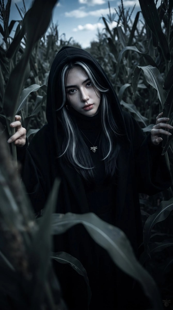 Cinematic Cornfield Portrait of a Young Asian Woman output 1