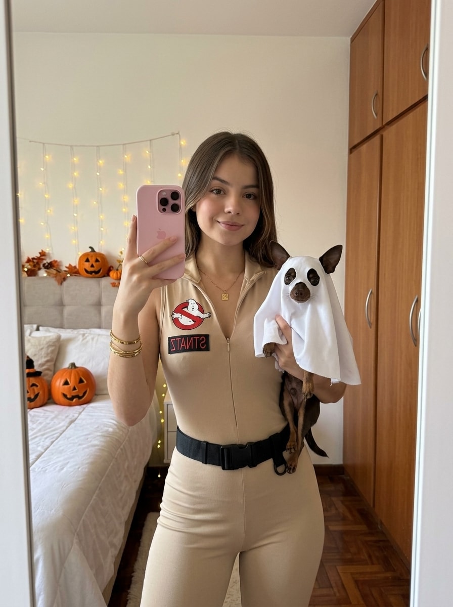 Playful Ghostbusters Halloween Selfie output 1