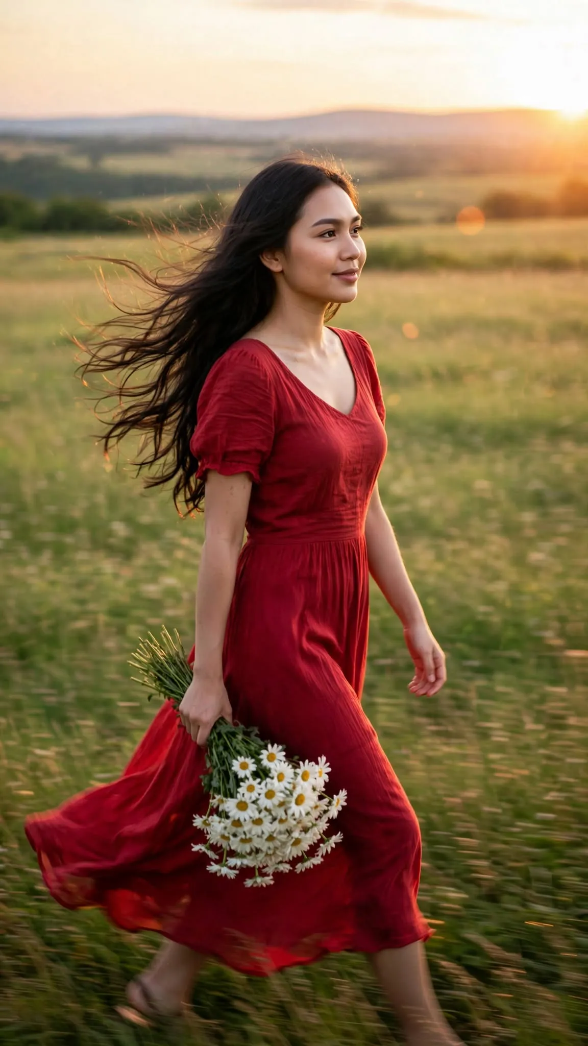 Golden-Hour Daisy Field Portrait output 6