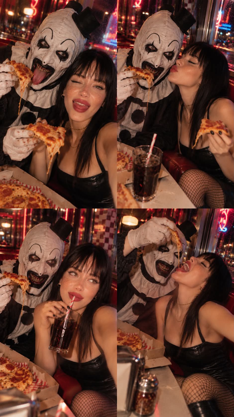 Cinematic Diner Scene with Art the Clown output 3