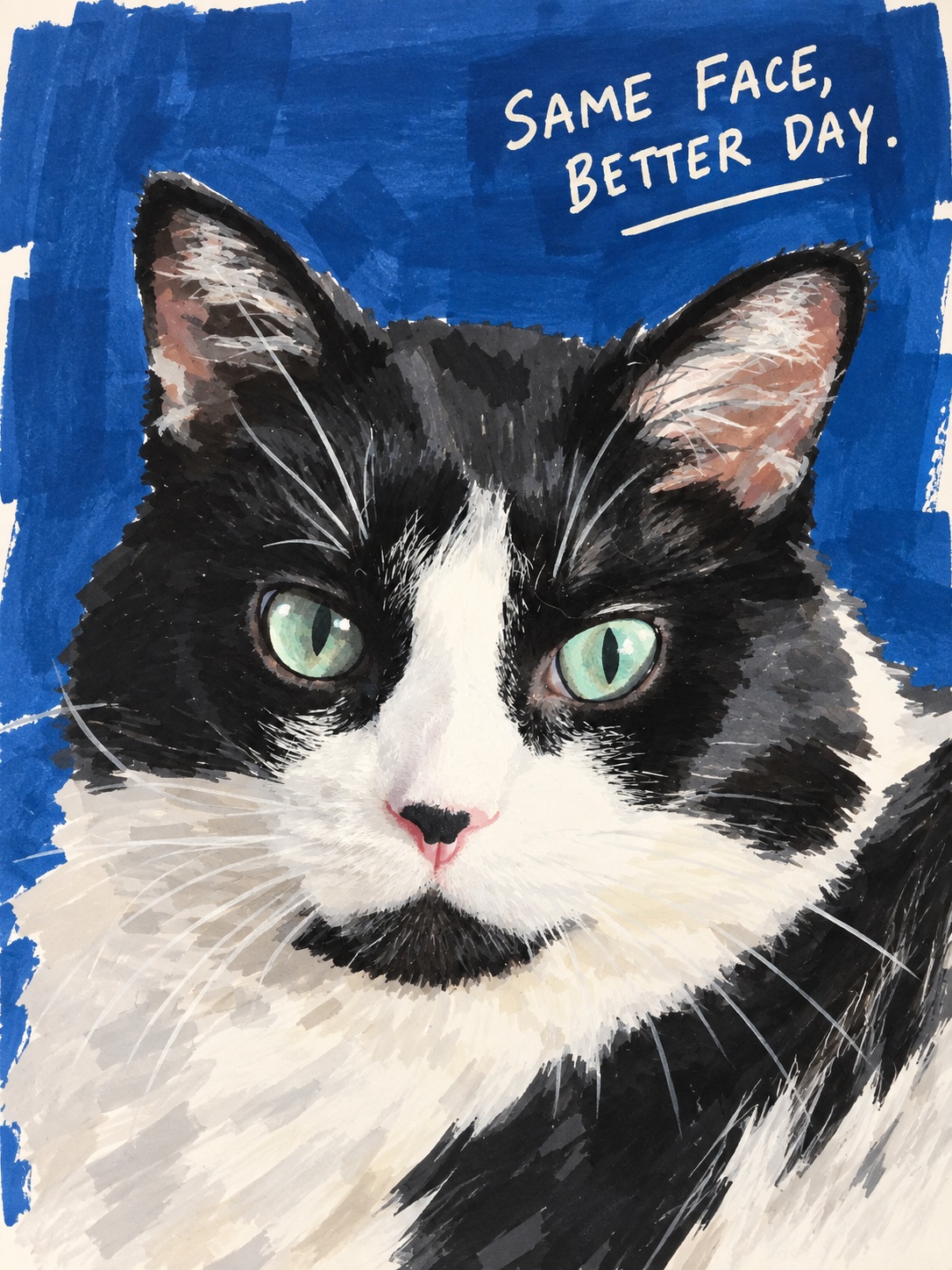 Expressive Flat-Tip Marker Portrait with a Handwritten Joke output 2