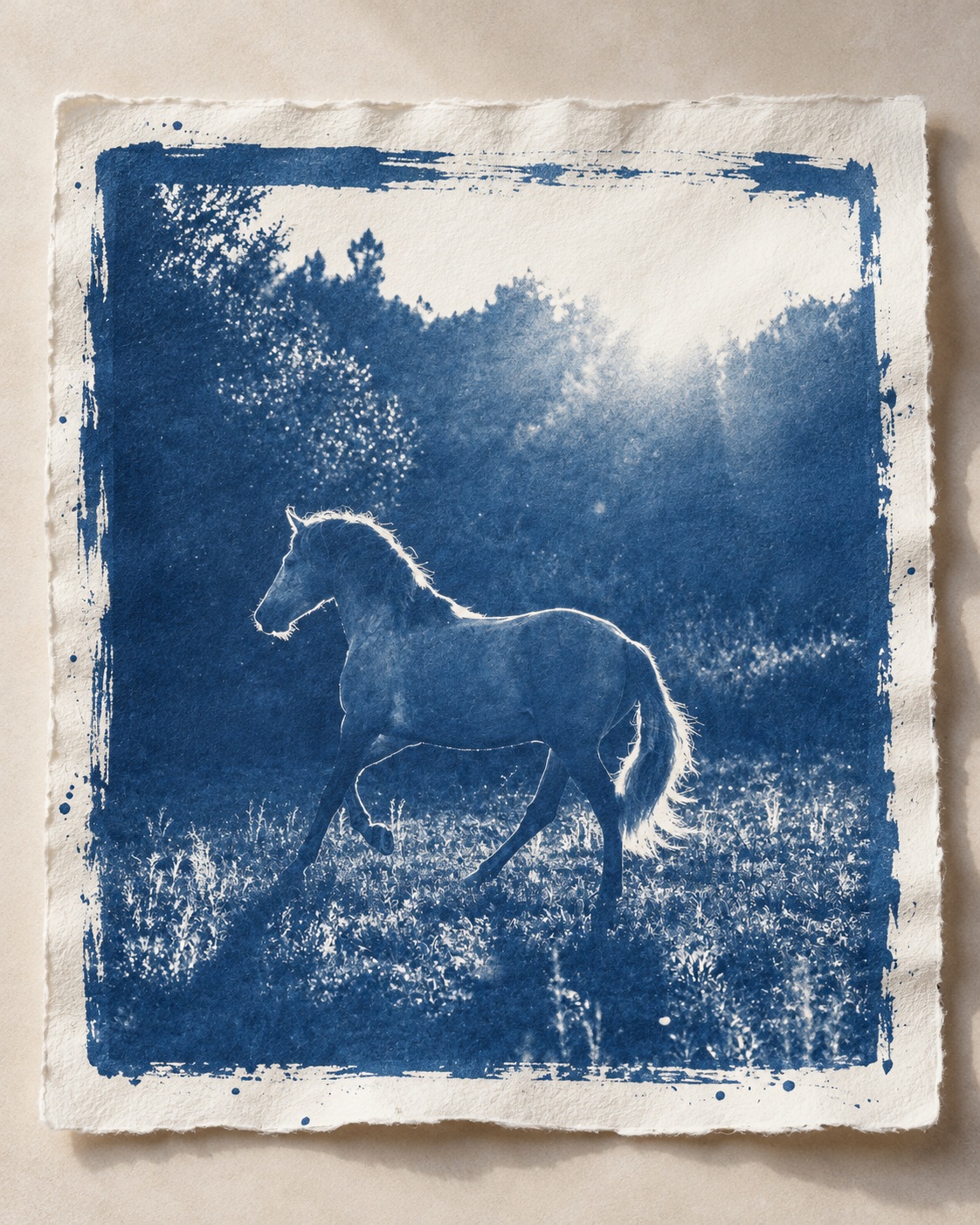 Handmade Cyanotype Print from a Photo output 1