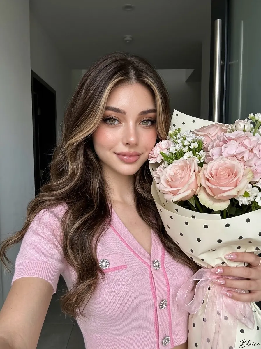 Bouquet Close-Up Selfie