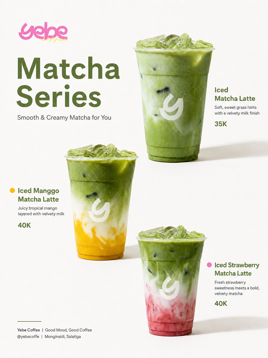 Clean Minimal 3-Drink Menu Campaign