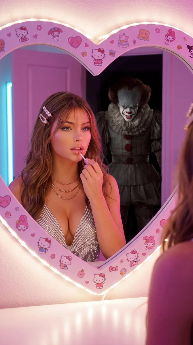 Glamorous Horror Mirror Portrait output 1