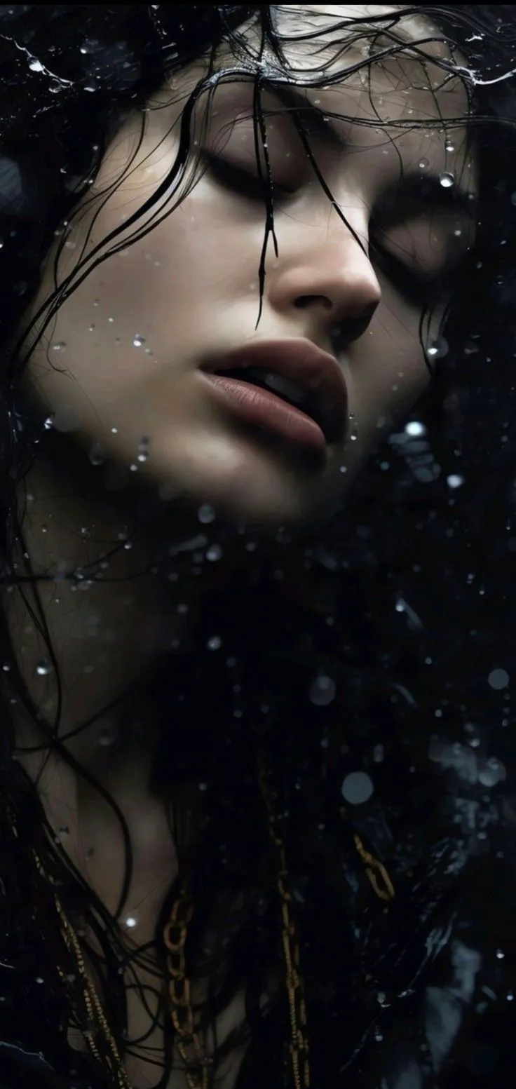 Rain-Soaked Close-Up Portrait Through Wet Glass output 2