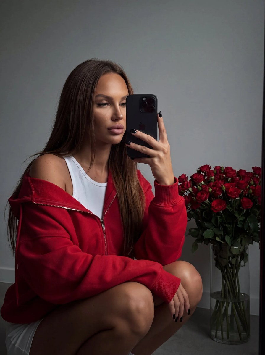 Low-Key Mirror Selfie Portrait