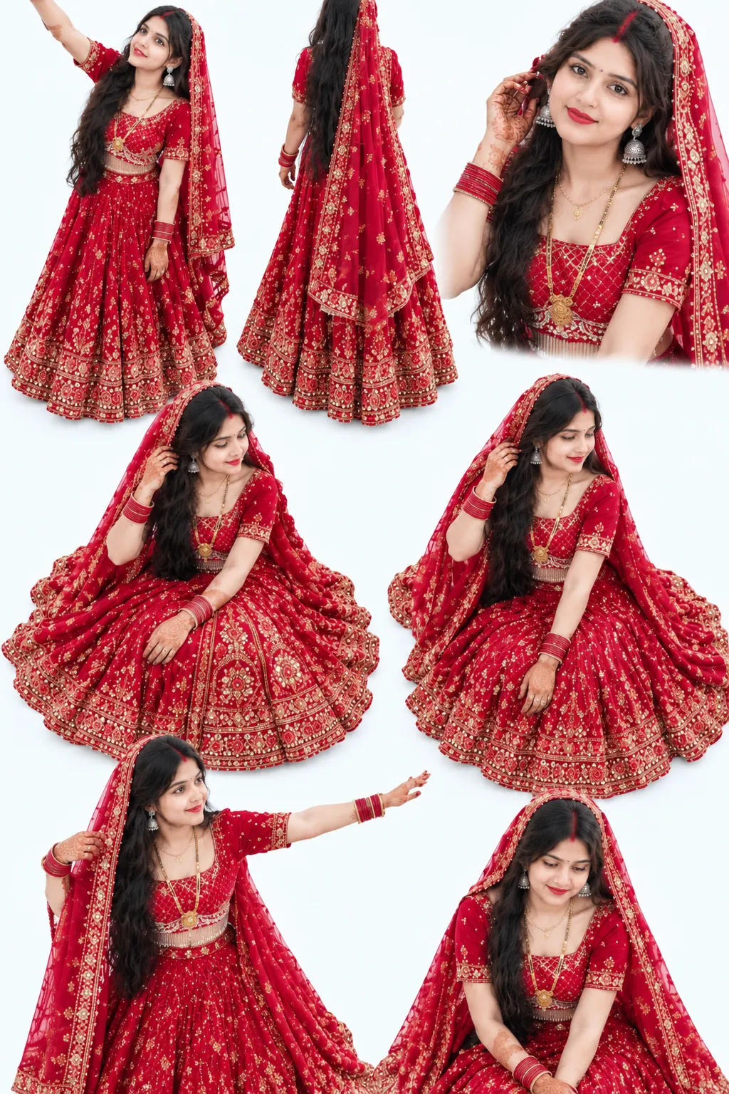 Indian Bridal Lehenga Portrait Collage output 1