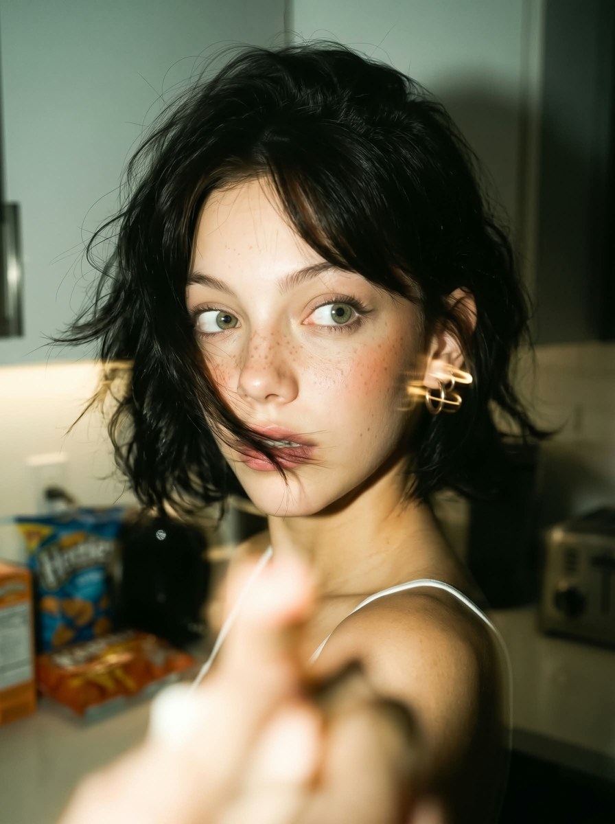 Late-Night Kitchen Candid Portrait