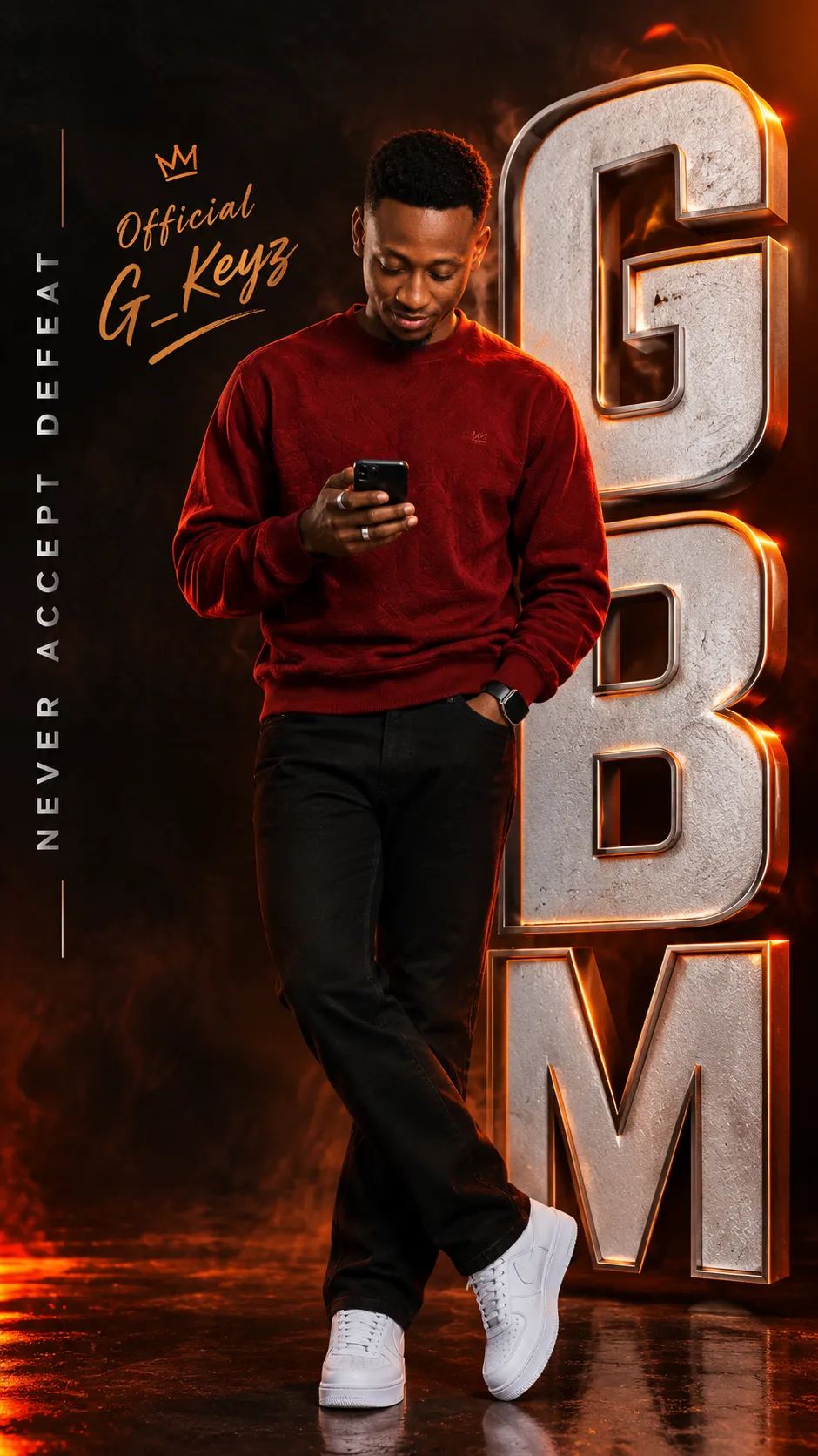 Cinematic Portrait with Bold 3D Typography output 1