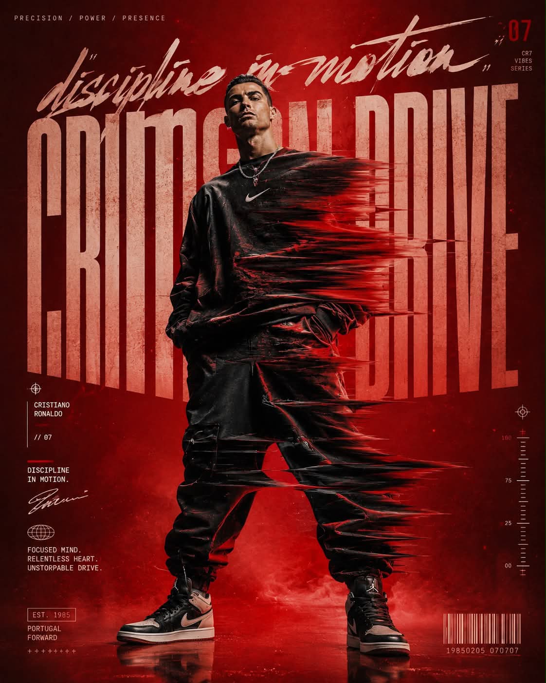 Red Motion-Drag Hip-Hop Fashion Poster