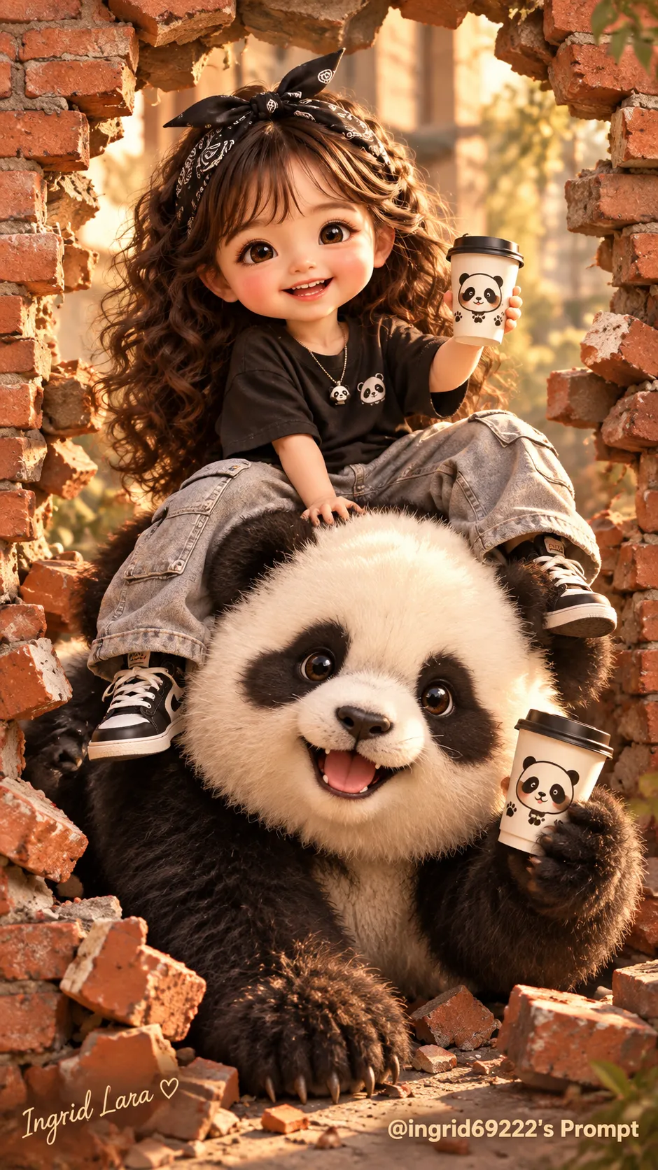 Playful Panda Coffee Portrait output 1