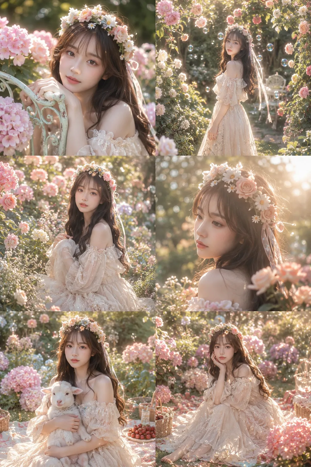 Dreamy Fairytale Garden Editorial Collage