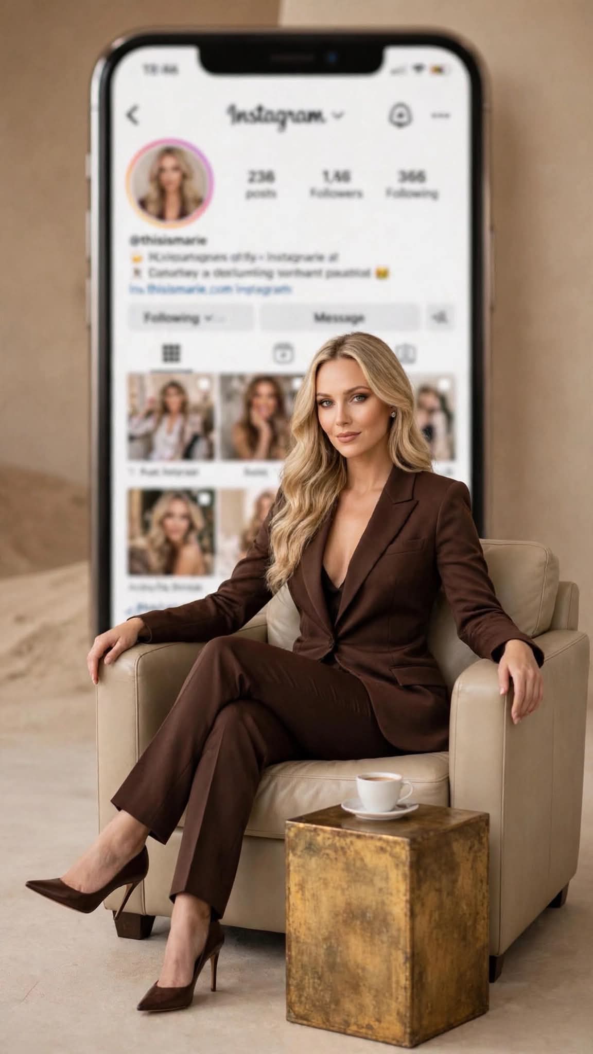 Luxury Editorial Portrait with a Giant Instagram Profile output 1