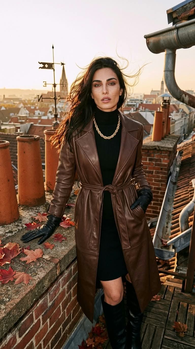 Golden-Hour Rooftop Fashion Portrait output 2