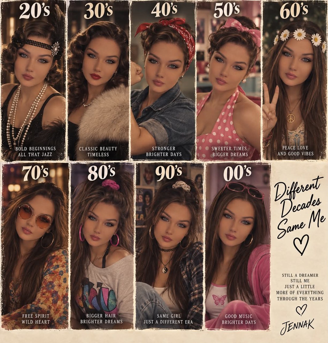 Same Person Through the Decades Scrapbook Collage