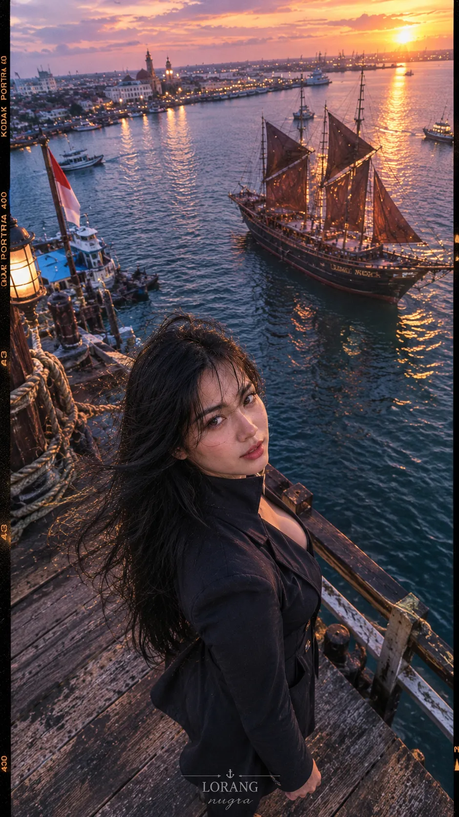 Pinisi Harbor Portrait at Sunset output 2