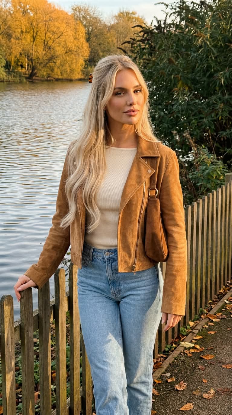 Golden Suede Autumn Lakeside Portrait output 1