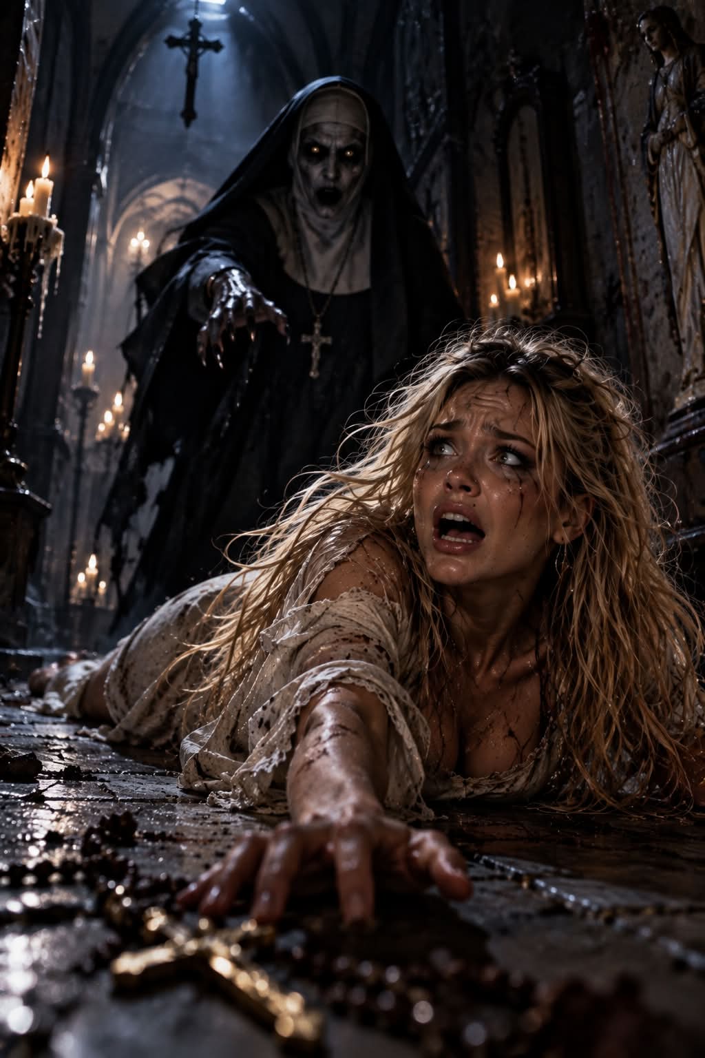 Dark Horror Scene from The Nun