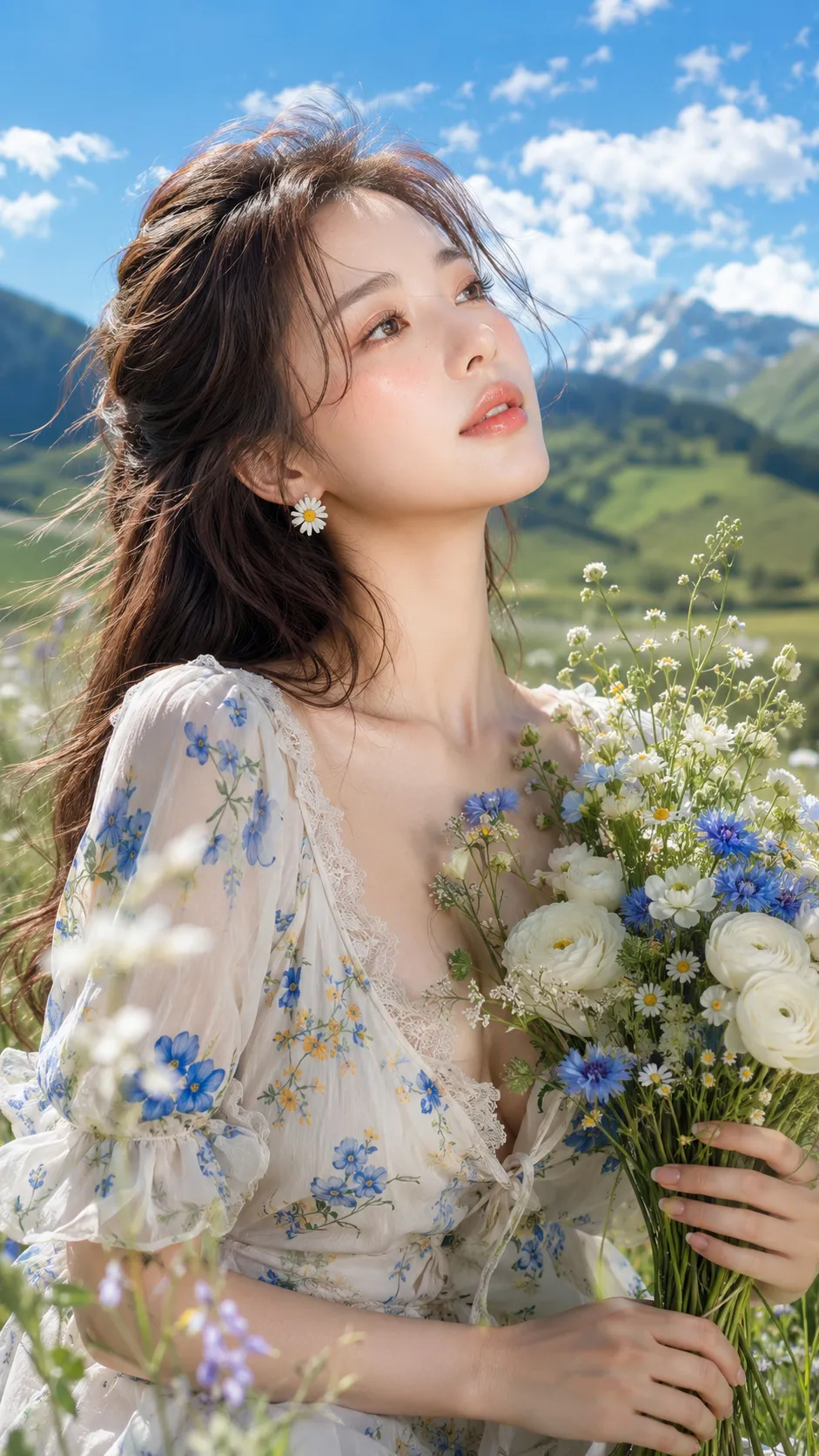 Whispers Beneath the Summer Sky — Alpine Editorial Portrait