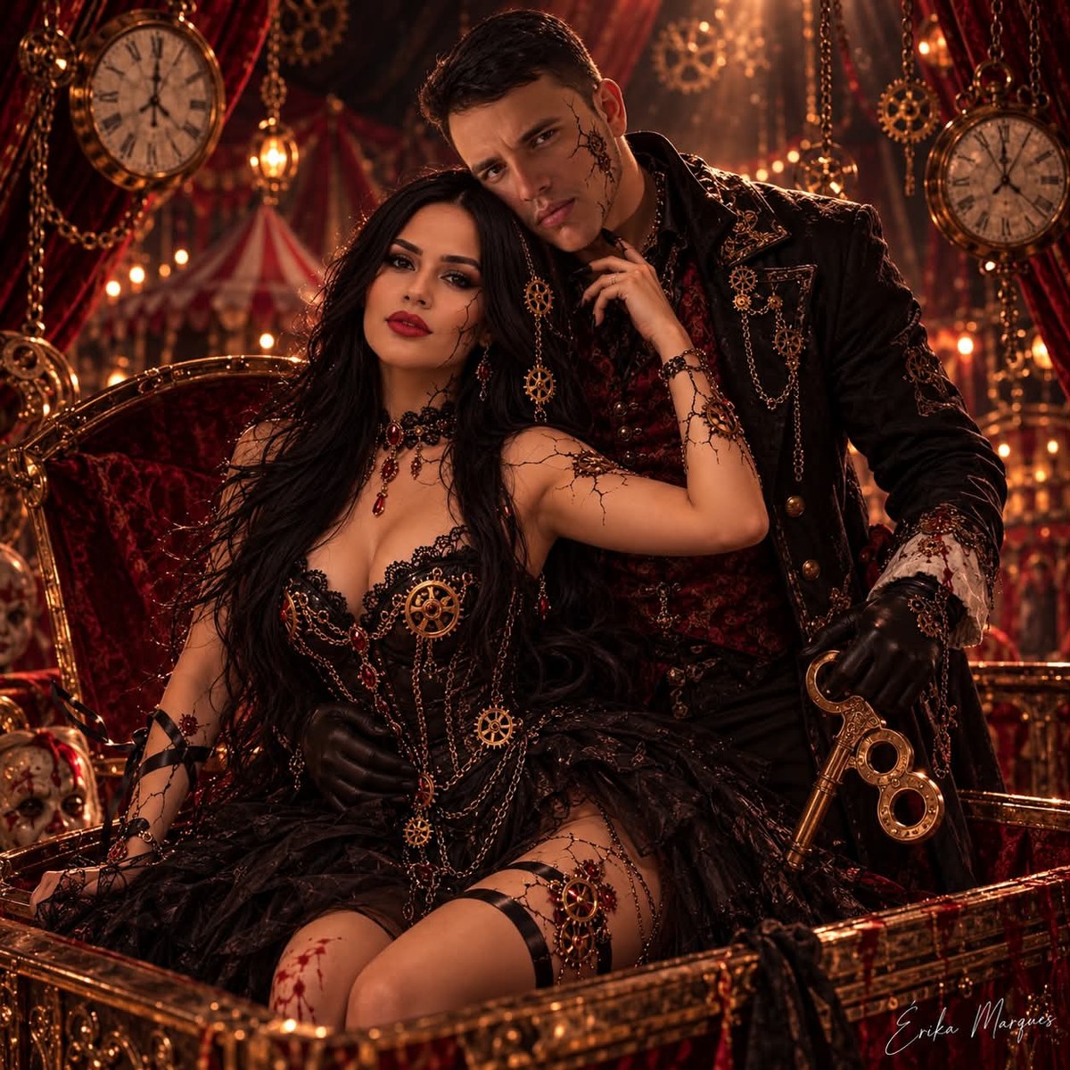 Cursed Mechanical Circus Couple Portrait