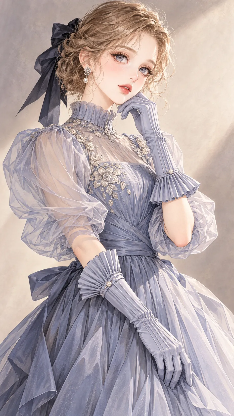 Pleated Glove Muse Fashion Illustration